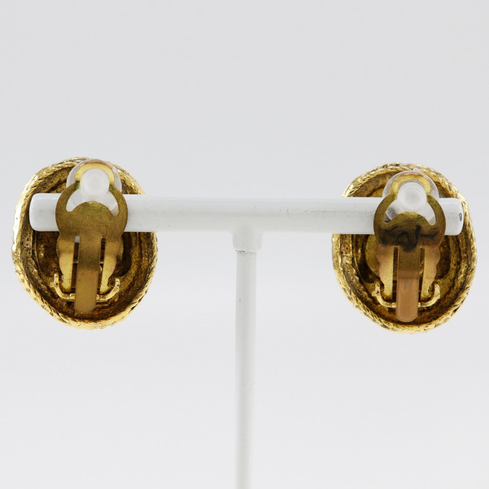 Chanel Coco Mark Earrings Gold Plated Jewelry