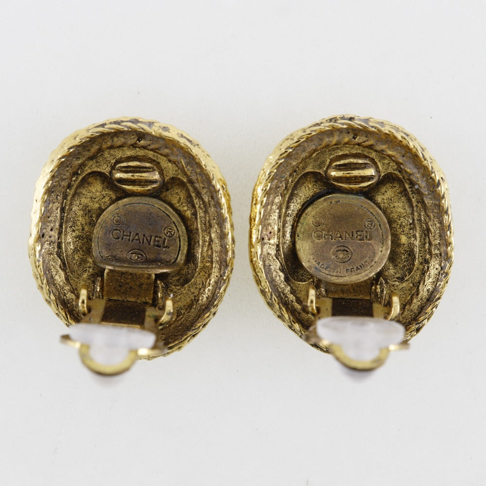 Chanel Coco Mark Earrings Gold Plated Jewelry