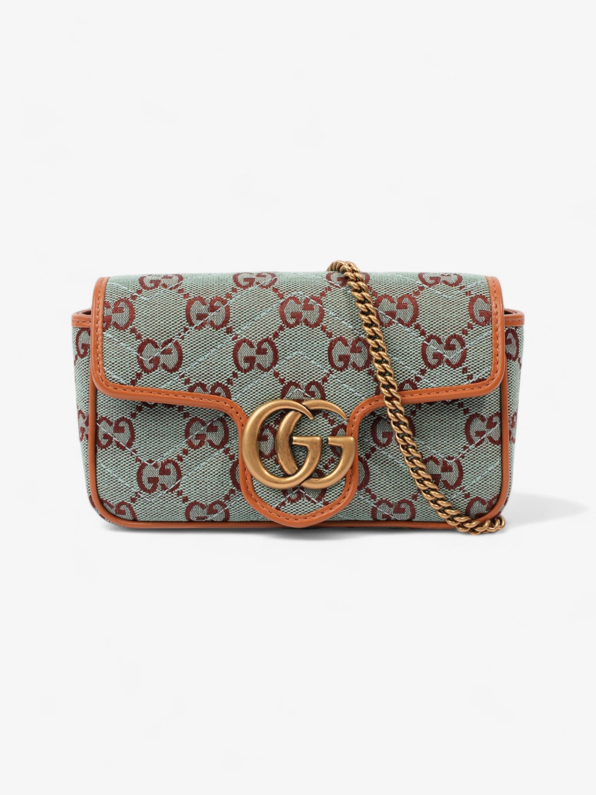 Gucci Shoulder Bag Pale Super Mini Canvas Brown Crossbody Bag