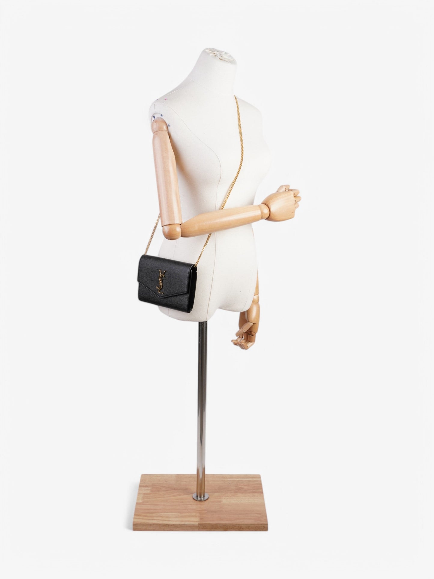 YSL Saint Laurent Uptown Crossbody Grained Leather Black Crossbody Bag