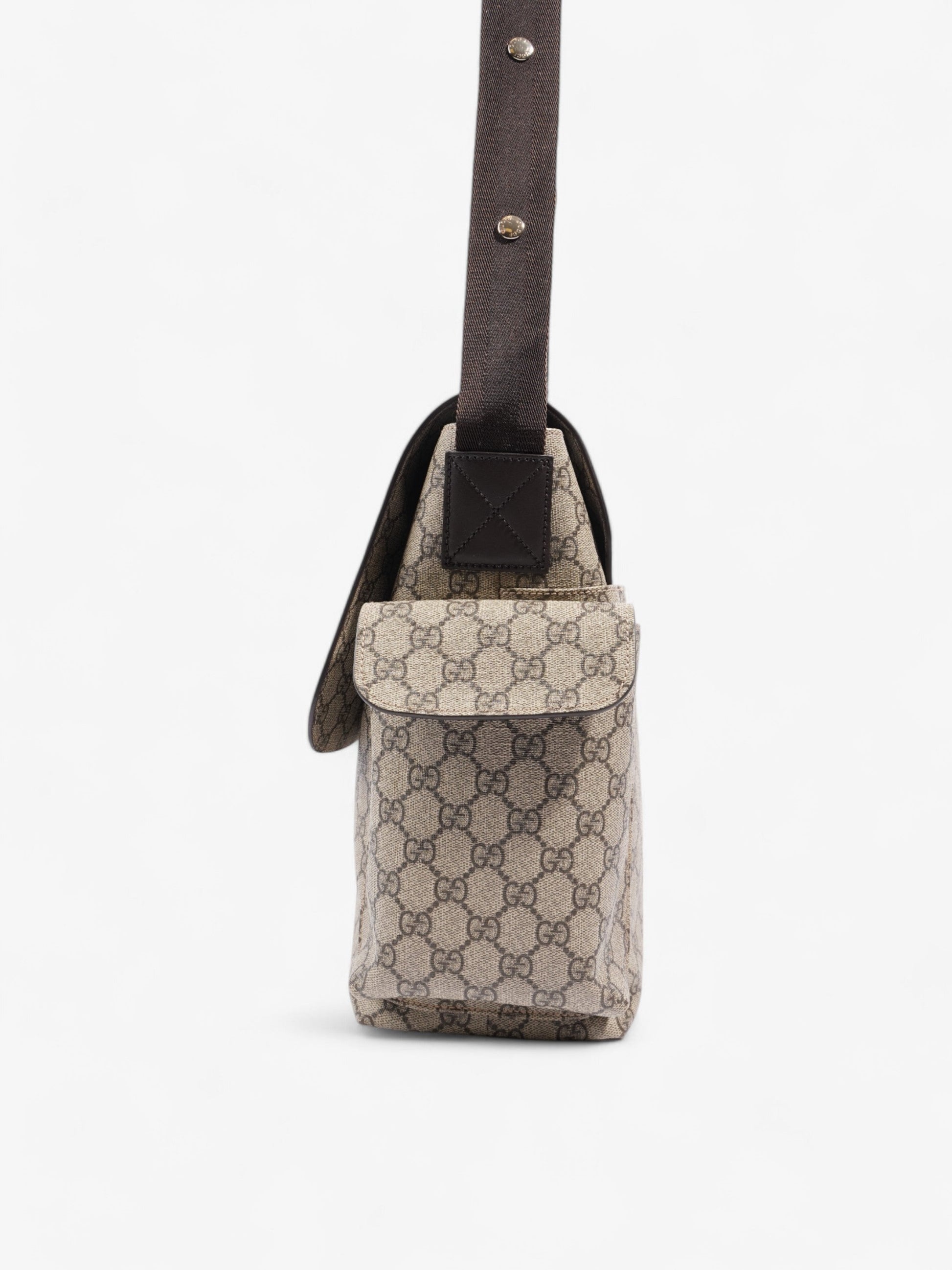 Gucci Baby Changing Bag Supreme Coated Canvas Brown Travel Bag