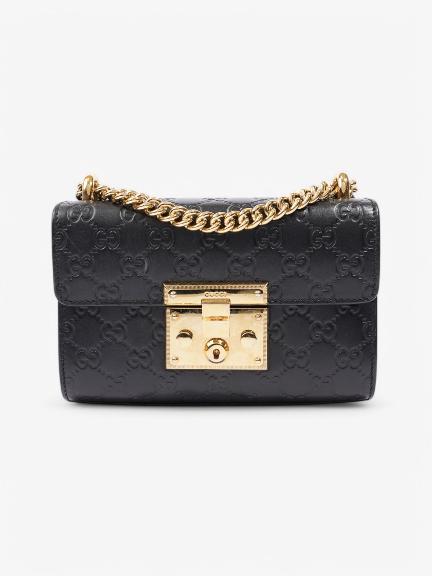 Gucci Padlock Shoulder Bag Leather Black 3