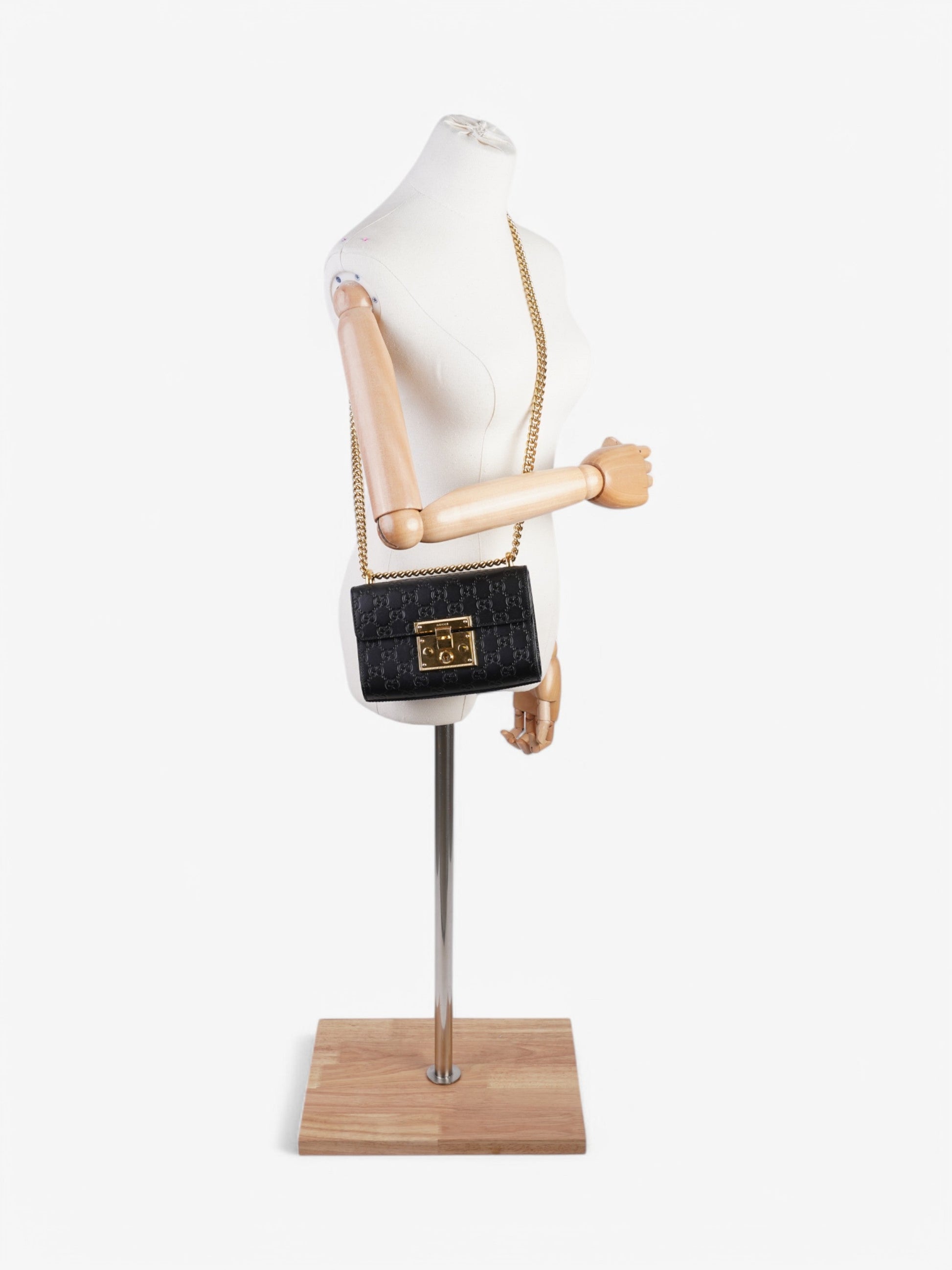 Gucci Padlock Shoulder Bag Leather Black 3