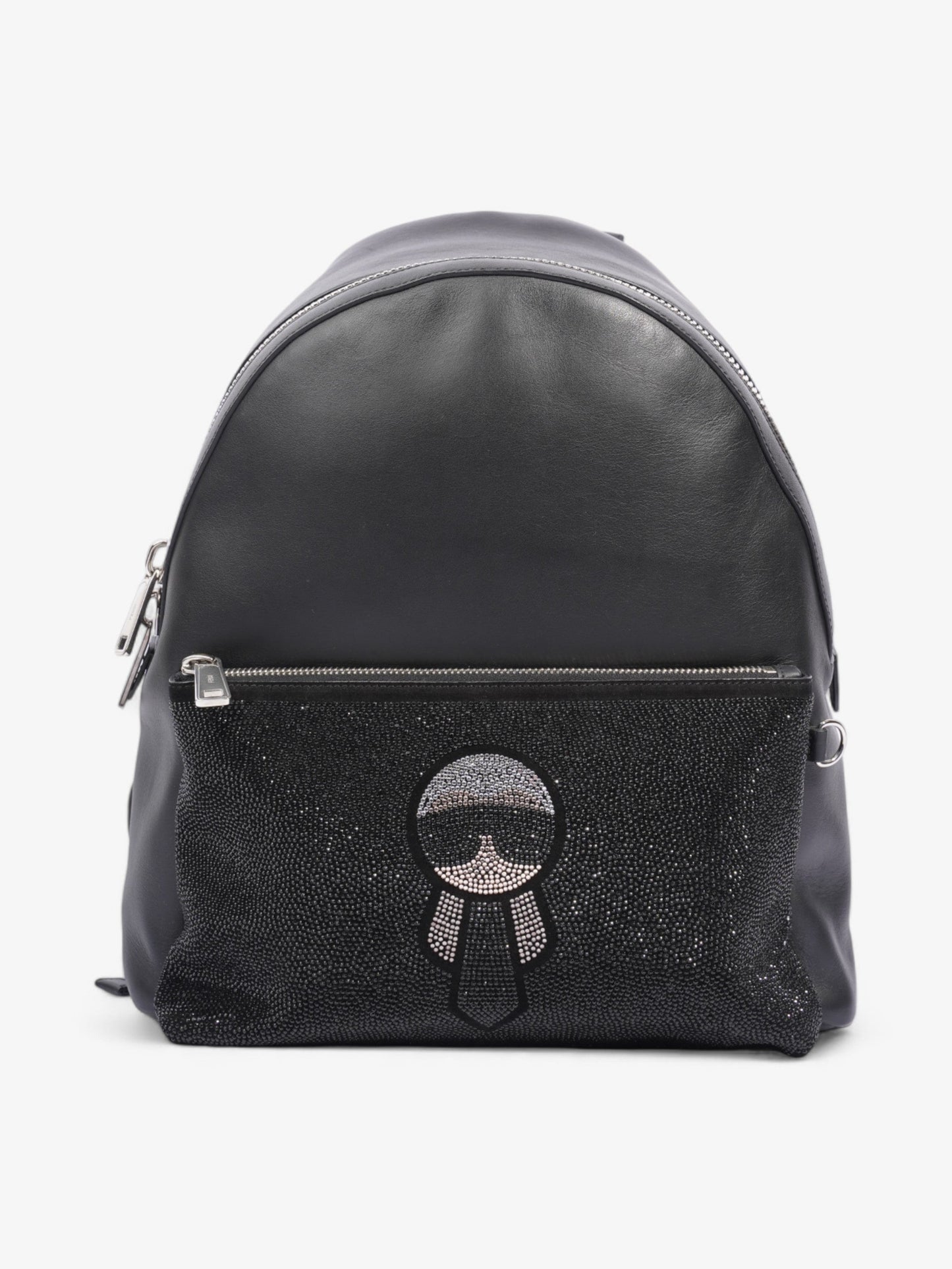 Fendi Carlito Karl Lagerfeld Backpack Leather Black