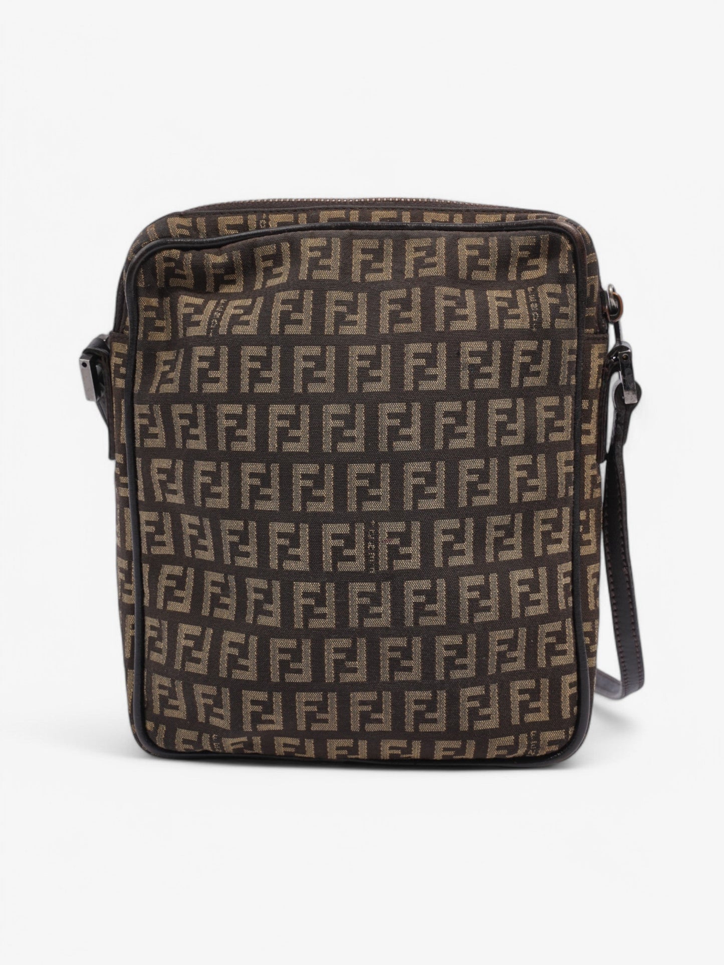 Fendi Zucchino Shoulder Bag Canvas Brown