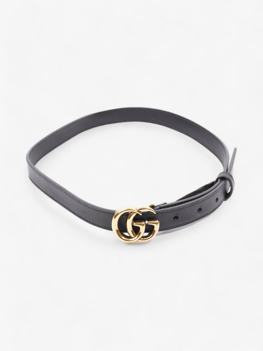 Gucci Marmont Thin Belt Handbag Leather Black Accessory 70Cm 29