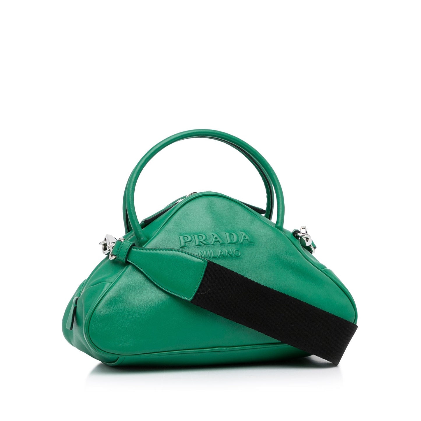 Prada Triangle Luxury Handbag Leather Green Crossbody Bag