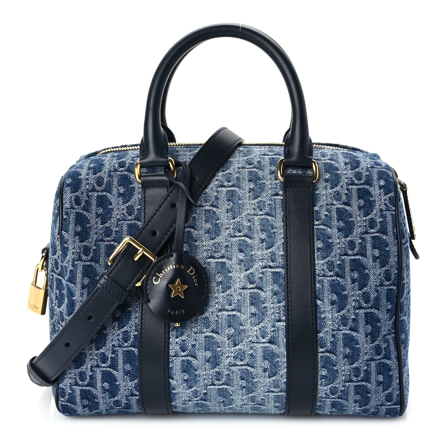 Dior Travel Bag Christian Oblique Groove 25 Bag Denim Blue