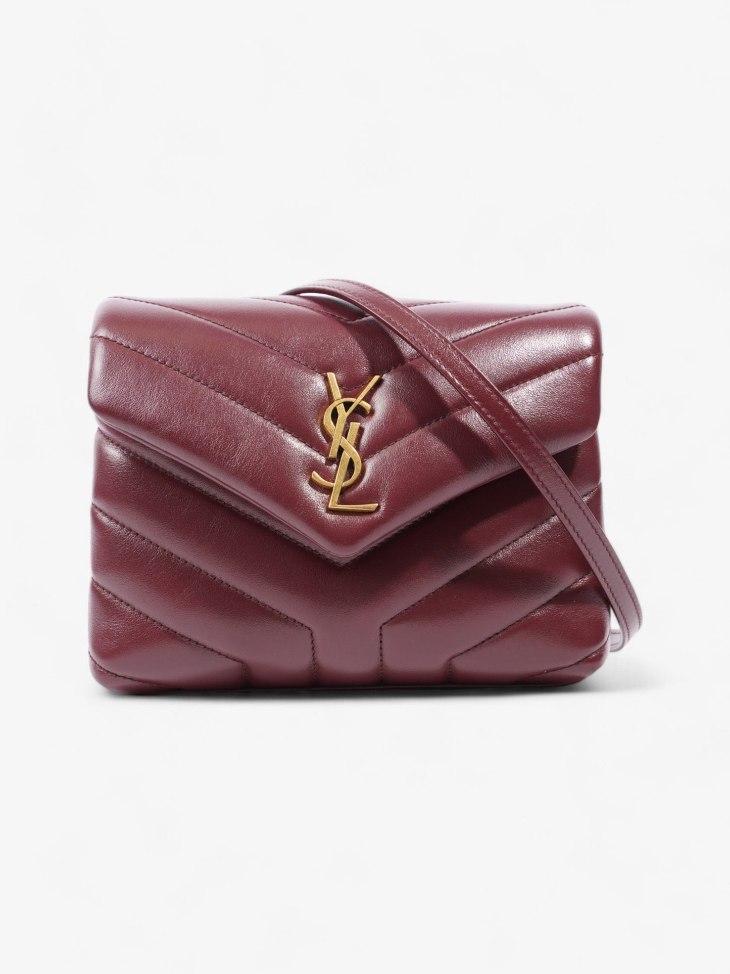 YSL Saint Laurent Lou Lou Burgundy Crossbody Bag Leather Lambskin Toy
