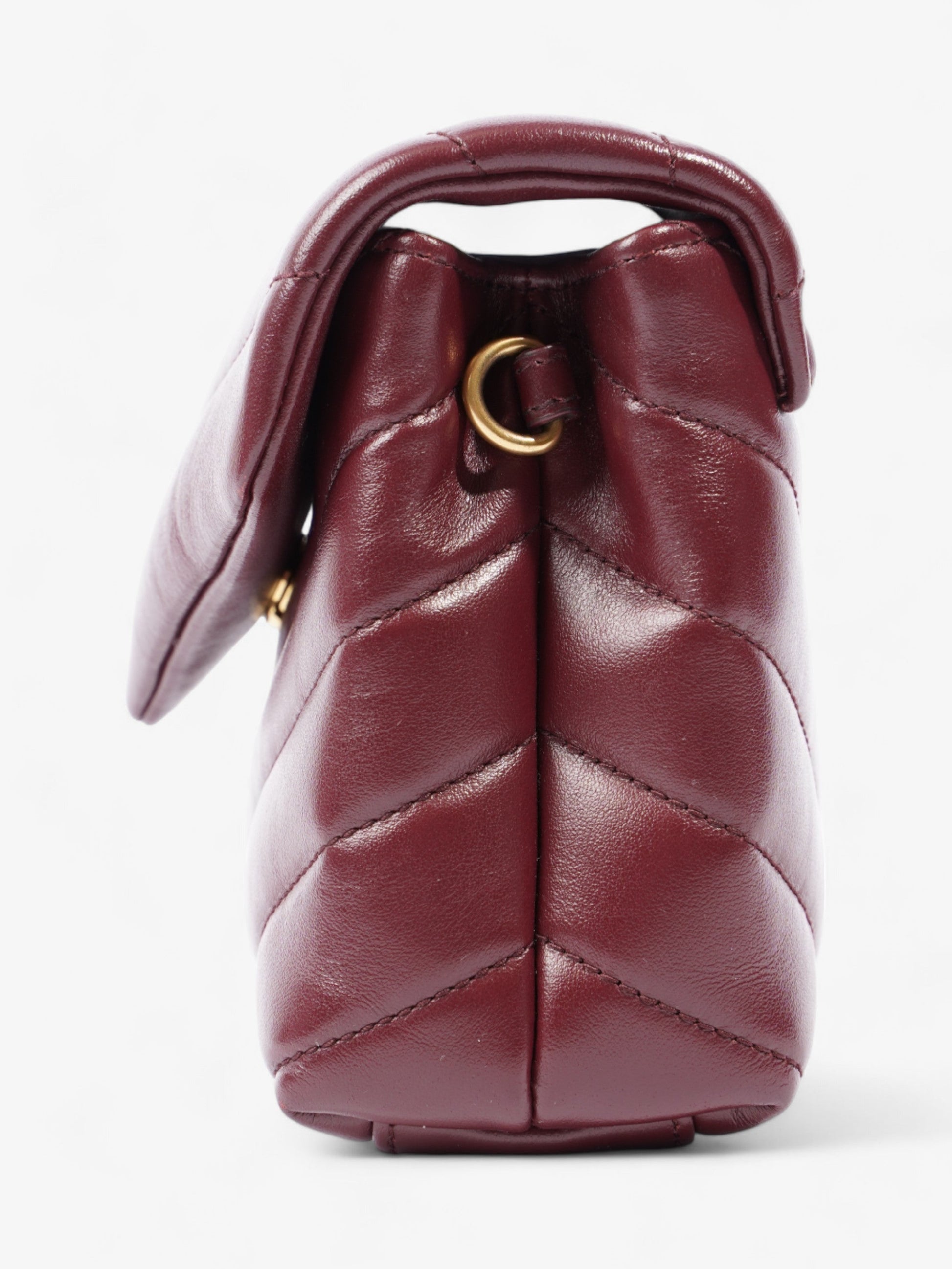 YSL Saint Laurent Lou Lou Burgundy Crossbody Bag Leather Lambskin Toy