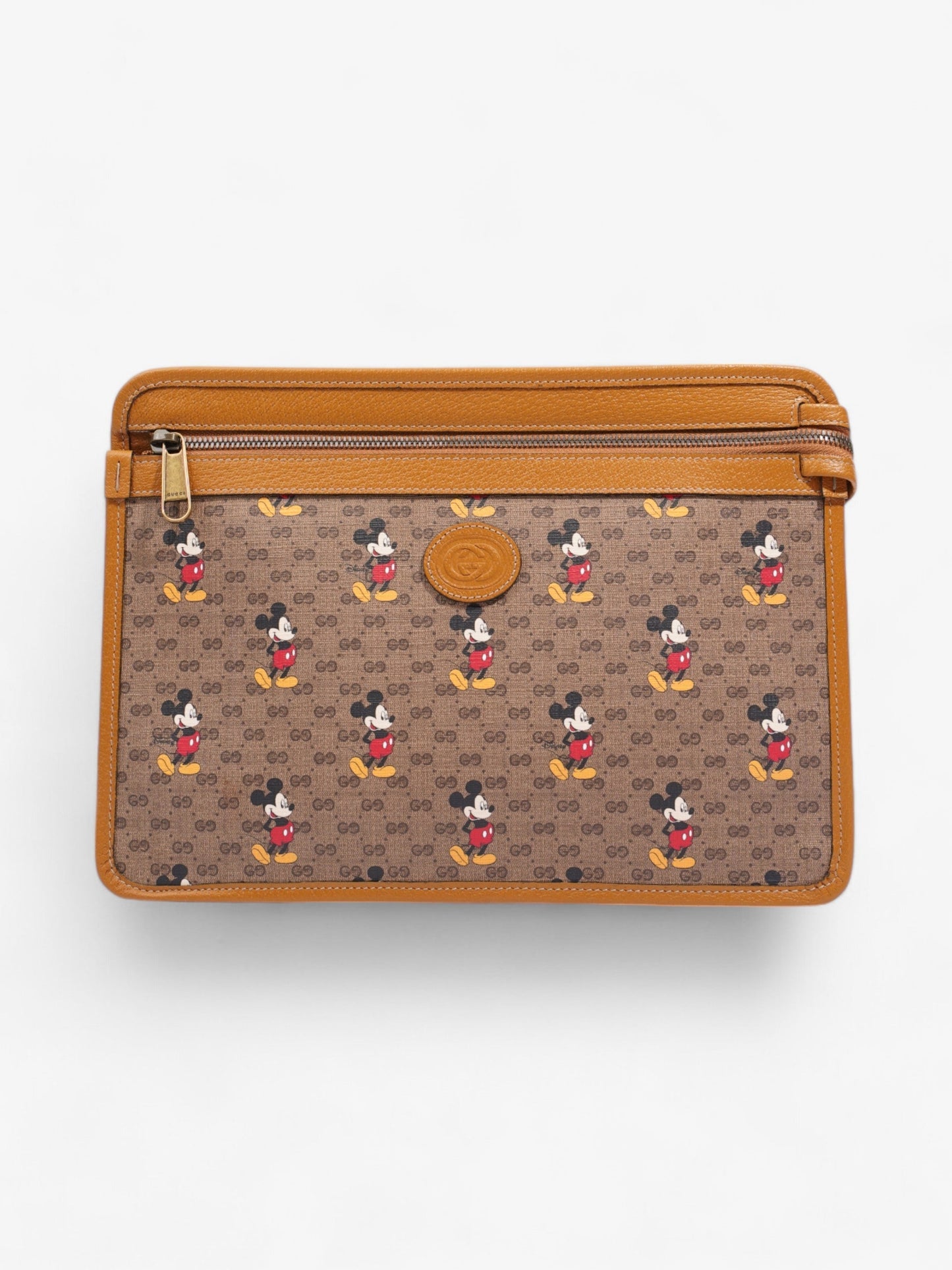 Gucci Disney Clutch Supreme Coated Canvas Tan Clutch Bag