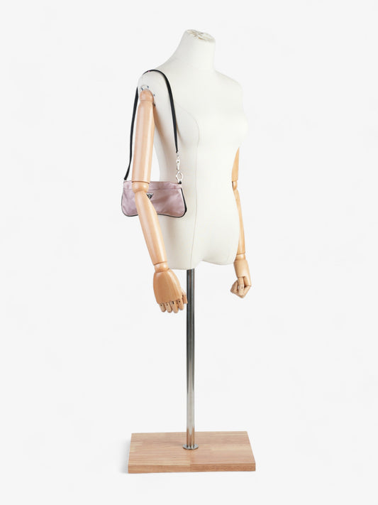 Prada Pouch Shoulder Bag Satin Black Pink