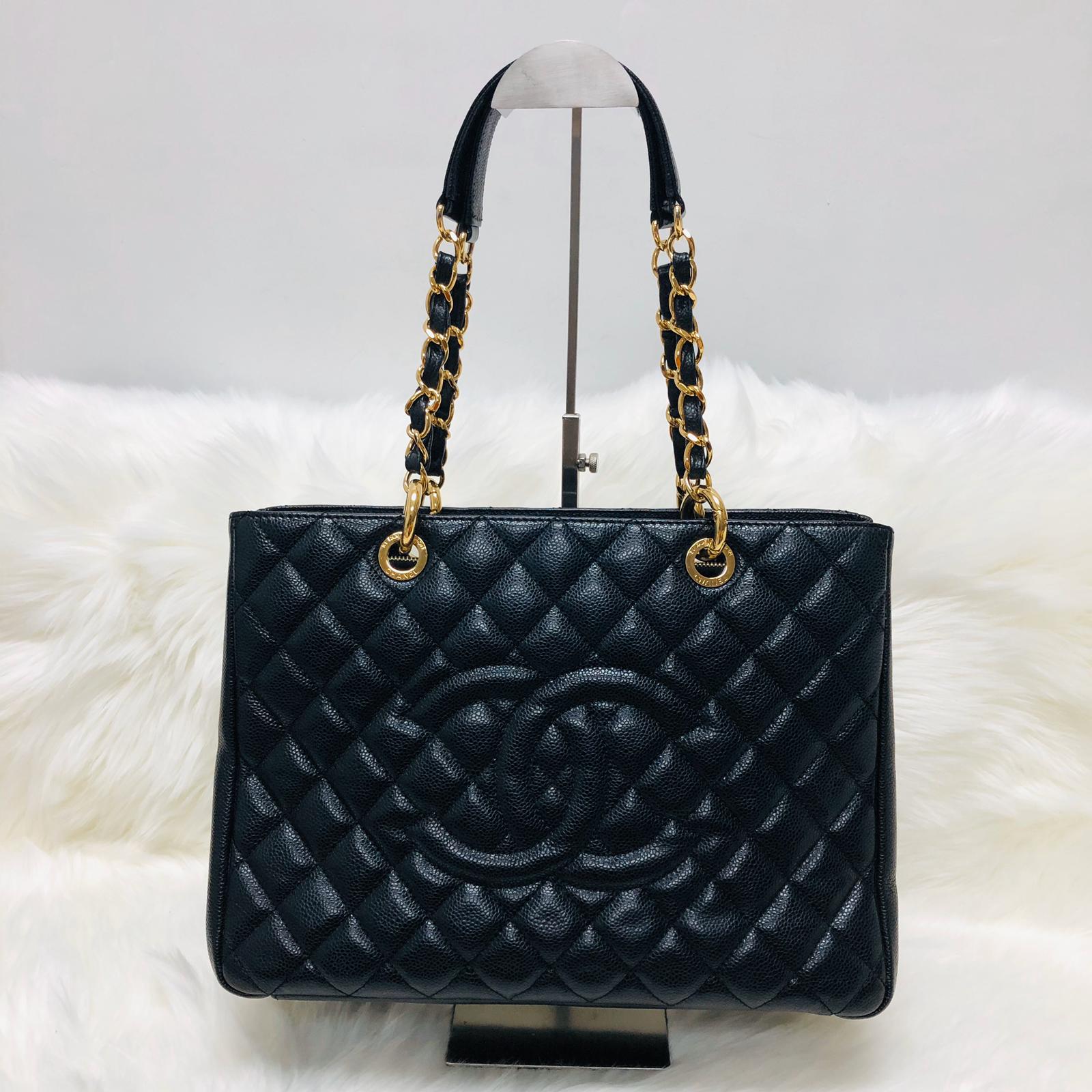 Chanel Caviar GST Grand Shopping Tote in Leather Black Shoulder Bag