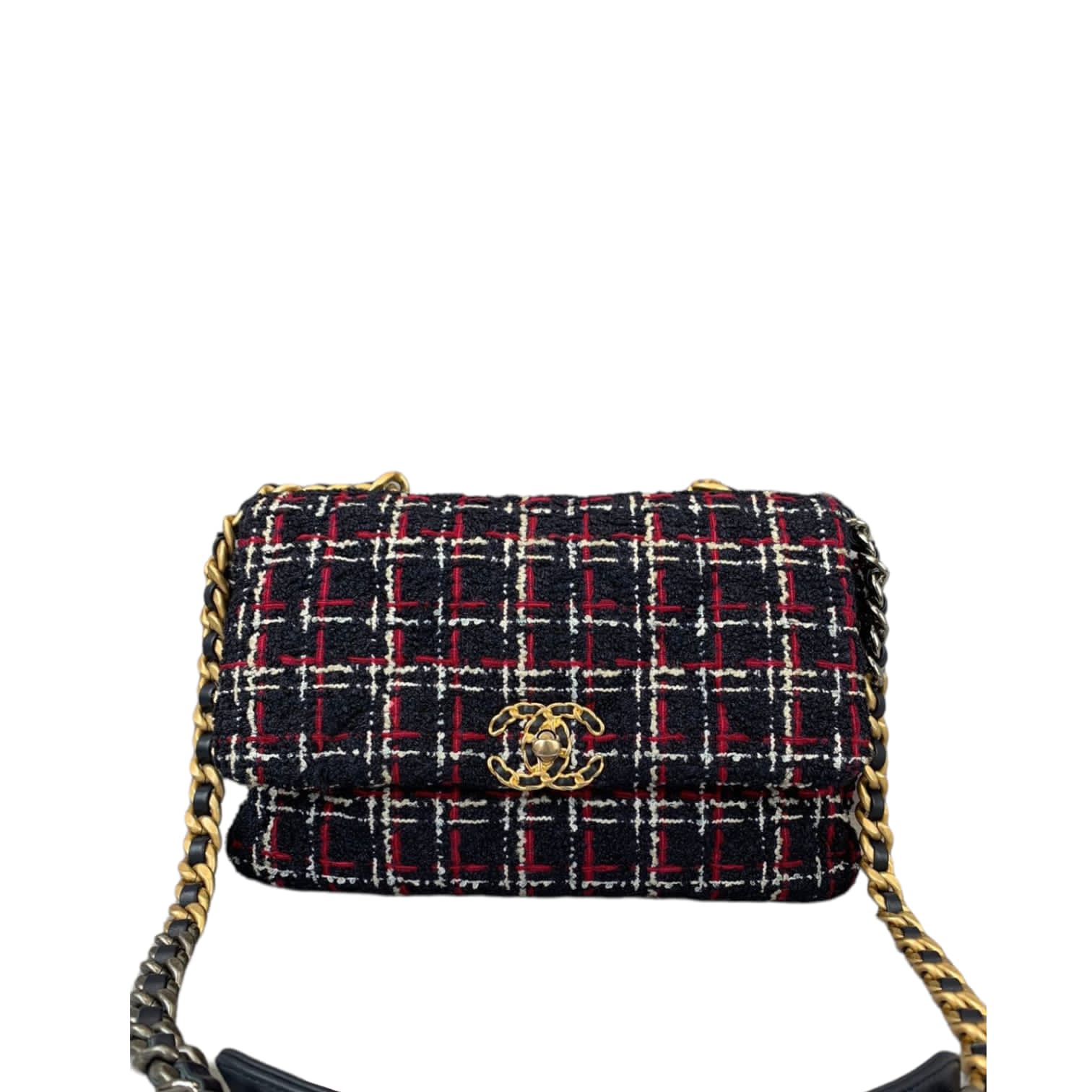 Chanel 19 Tweed Bag MHW Leather Small Crossbody Bag