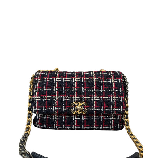 Chanel 19 Tweed Bag MHW Leather Small Crossbody Bag
