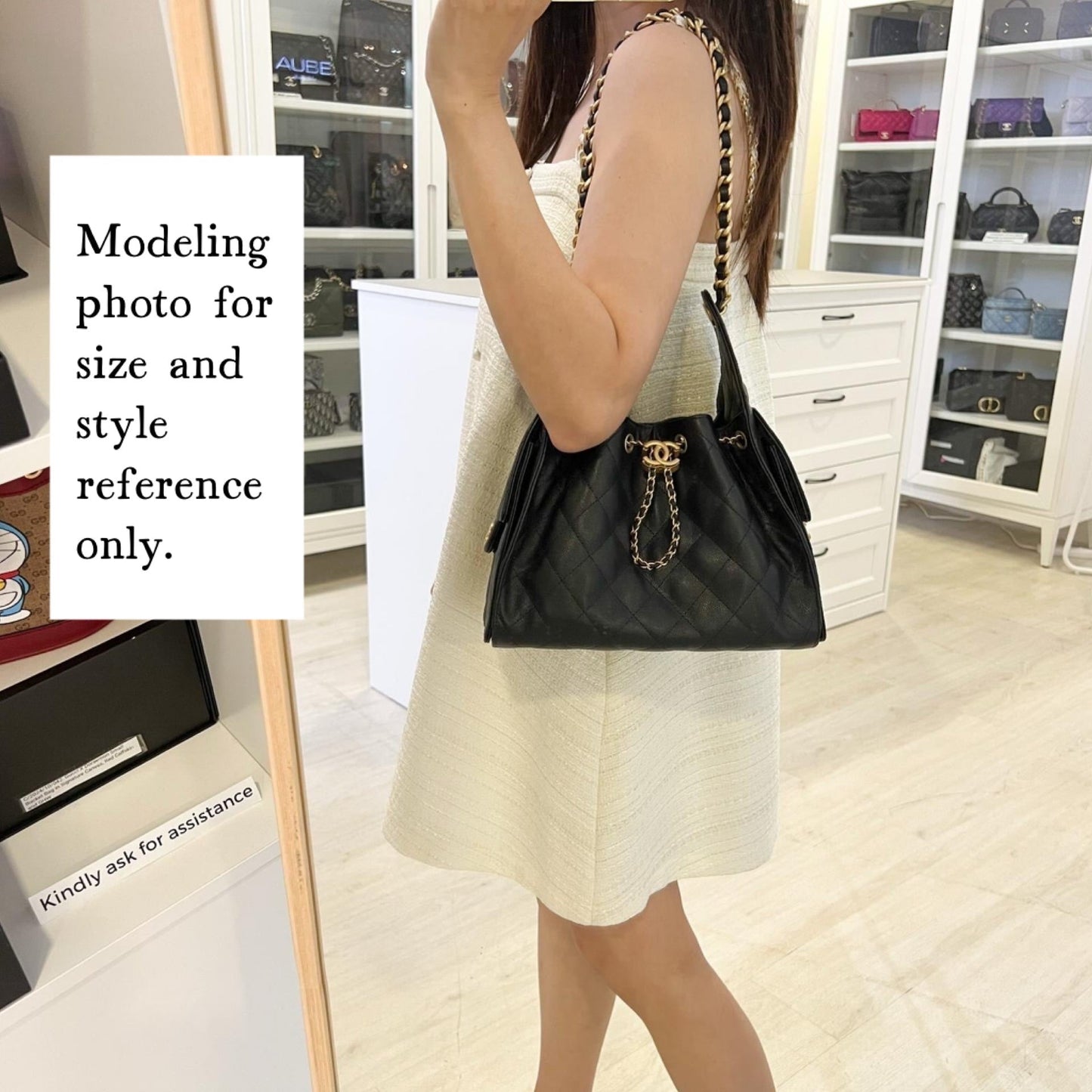 25 Small Hobo Bag in Black Caviar and AGHW (Model: ) Elegant