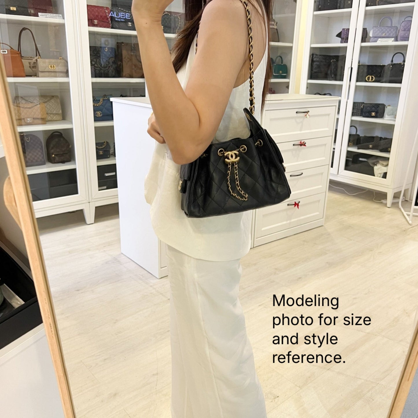 25 Mini Hobo Bag in Black Caviar and AGHW (Model: ) Classic
