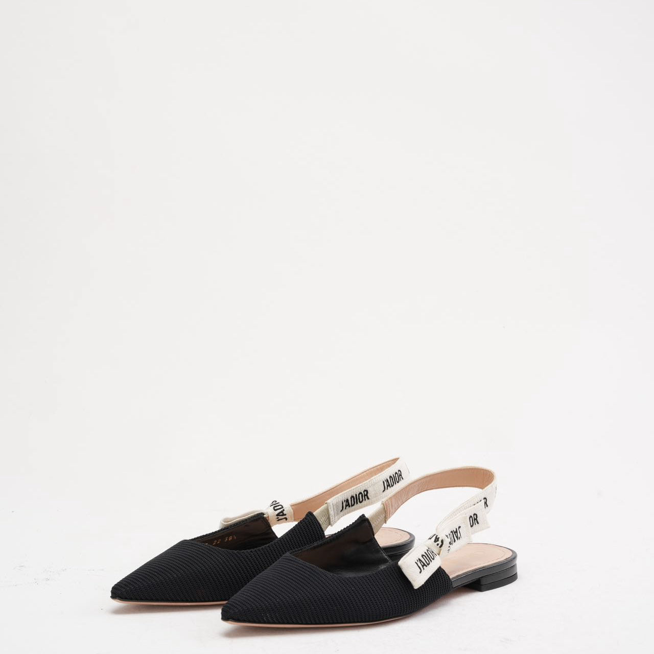 Dior Sling Bag Christian Ribbon Fabric J'a Slingback Black Shoes