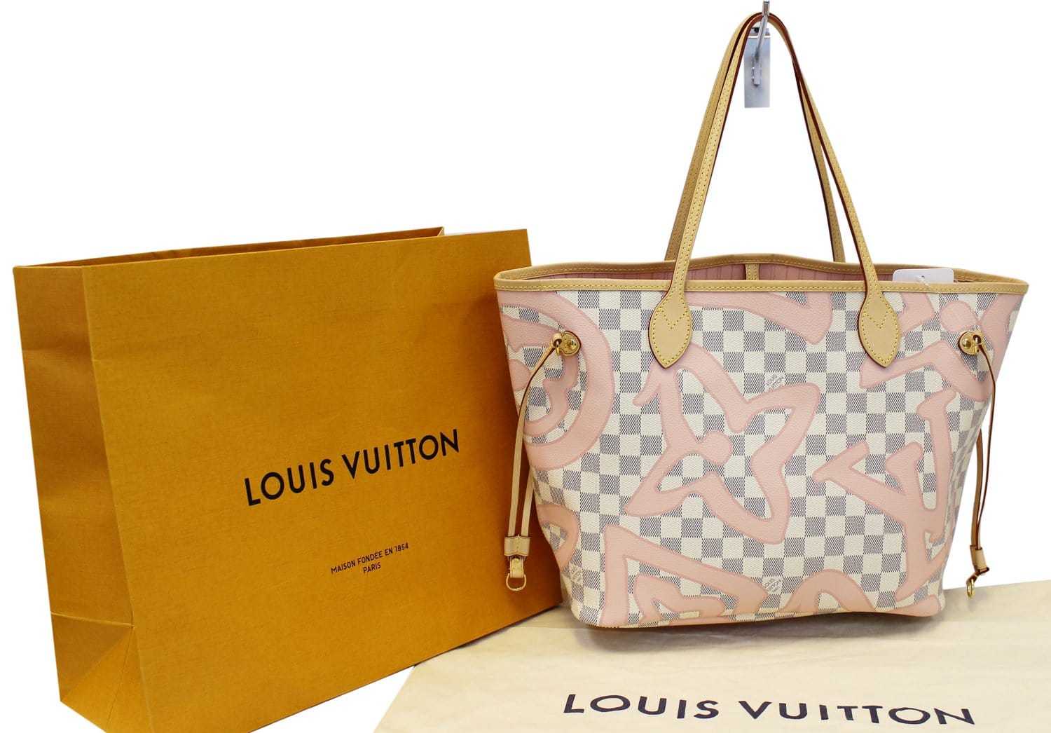 Louis Damier Azur Tahitienne Neverfull Mm Tote Tote Bag