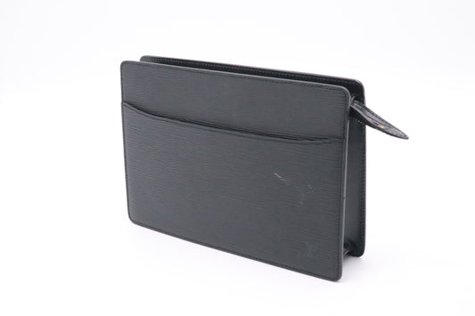Louis Vuitton Pochette Homme Epi Leather Black Clutch Bag Epi Leather