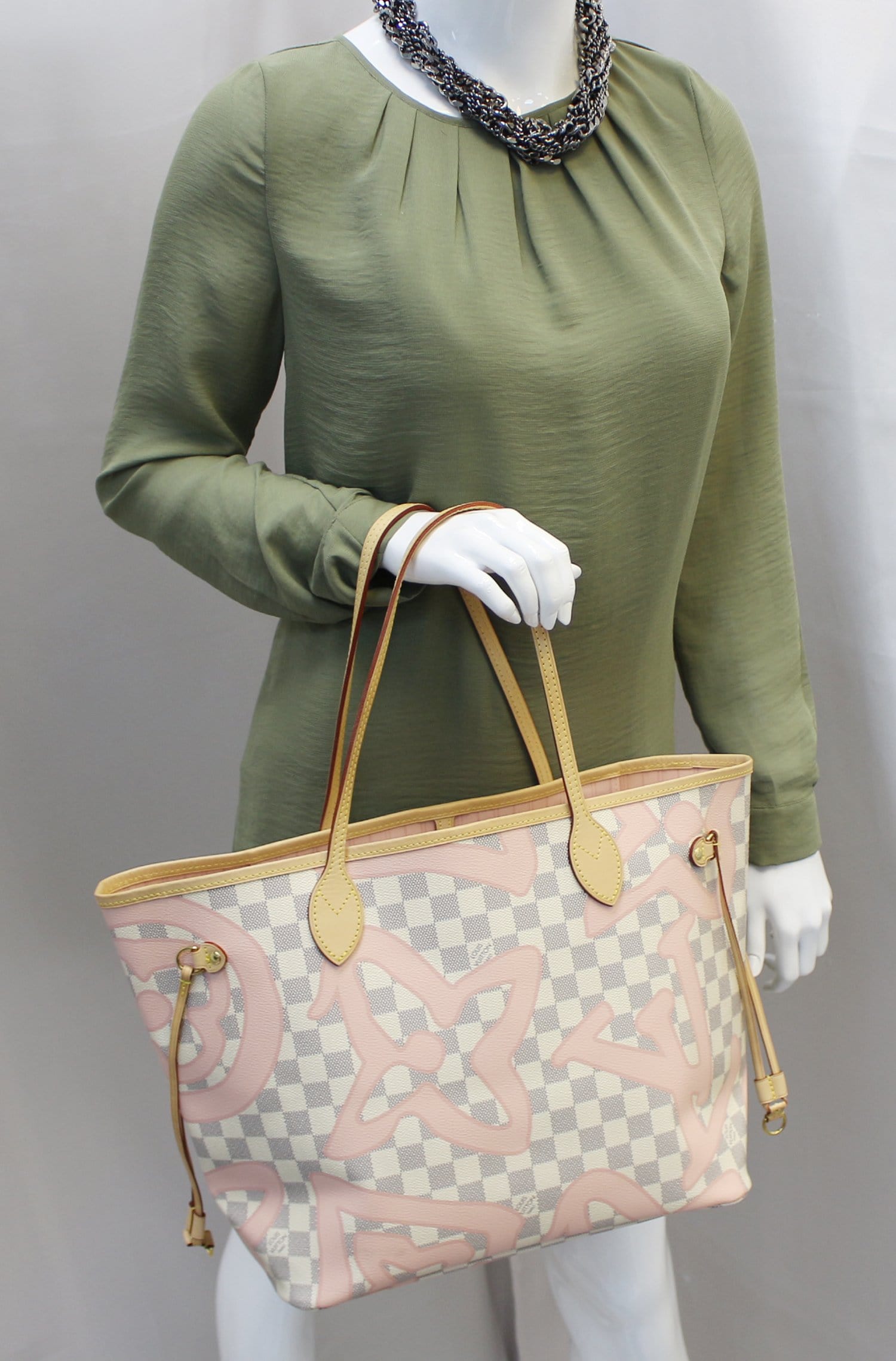 Louis Damier Azur Tahitienne Neverfull Mm Tote Tote Bag