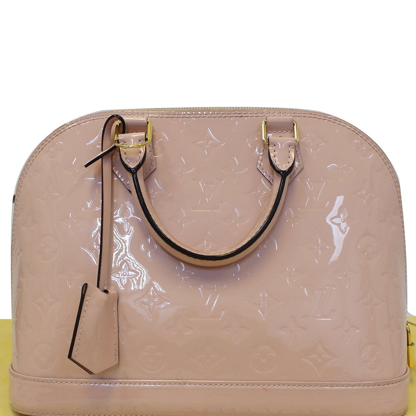 Louis Vernis Alma Pm Rose Ballerine Satchel Leather Travel Bag