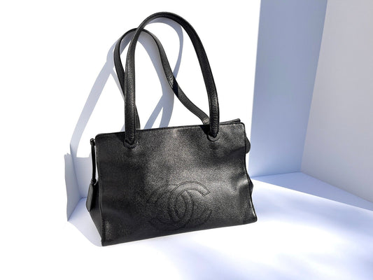 Chanel Black Caviar Timeless 1996 CC Tote