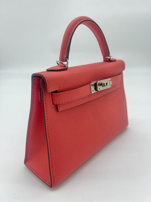Gucci Hermes Kelly Epsom Rose Jaipur Palladium Hardware Handbag Travel Bag
