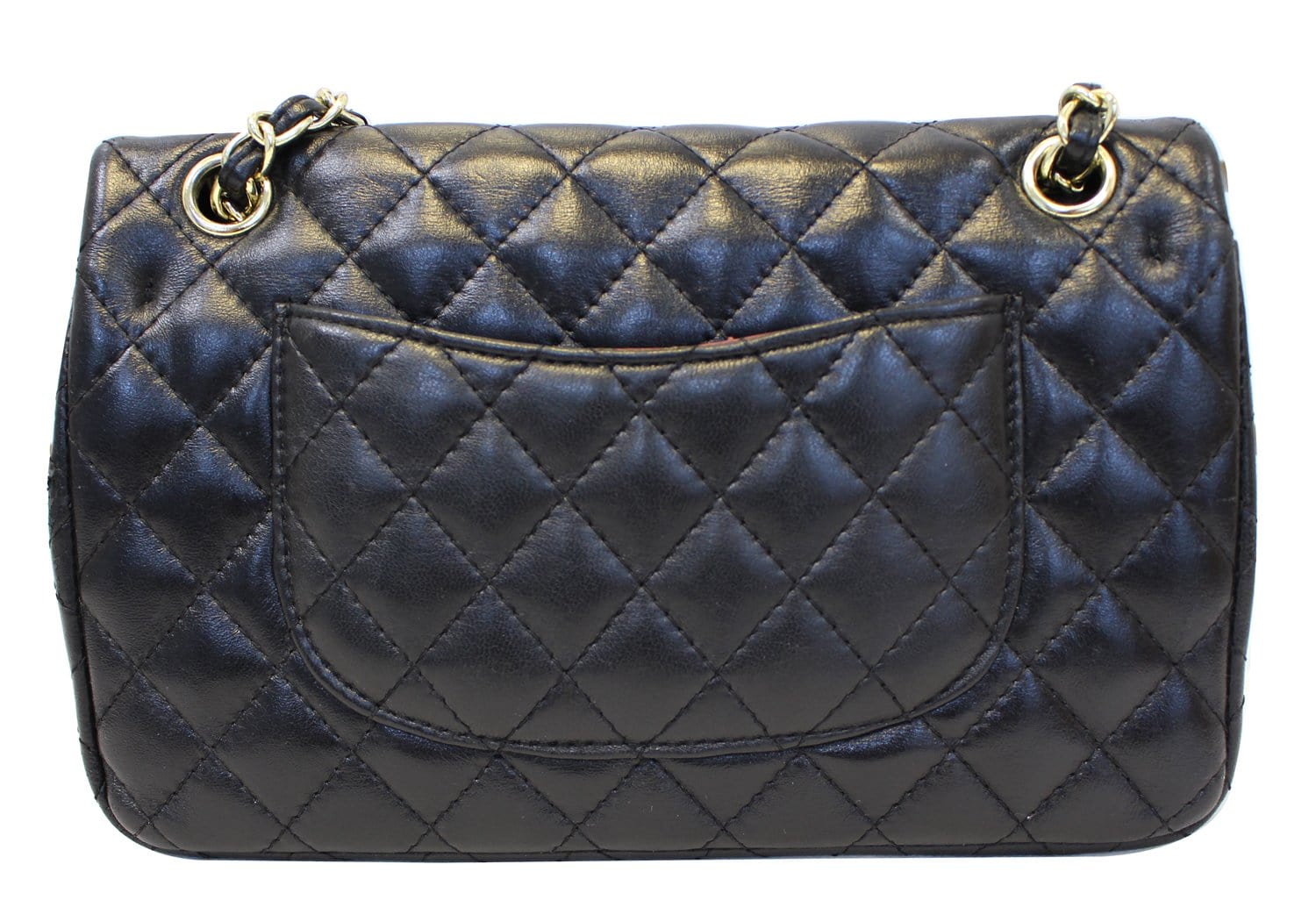 Chanel Quilted Double Flap Classic Leather Lambskin Black Travel Bag