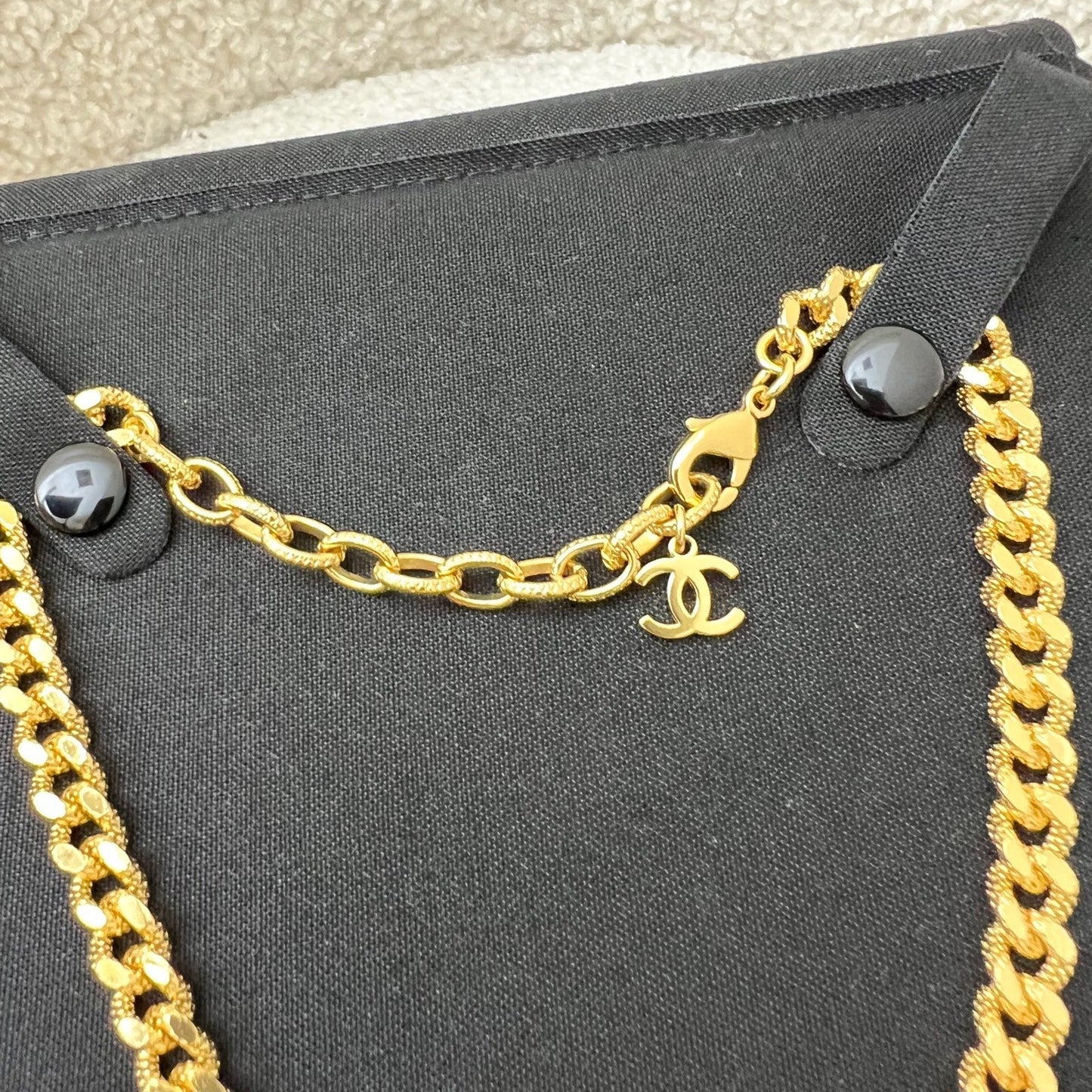 Chanel Classic Choker with Crystal Studded CC Logo in GHW (Model: )