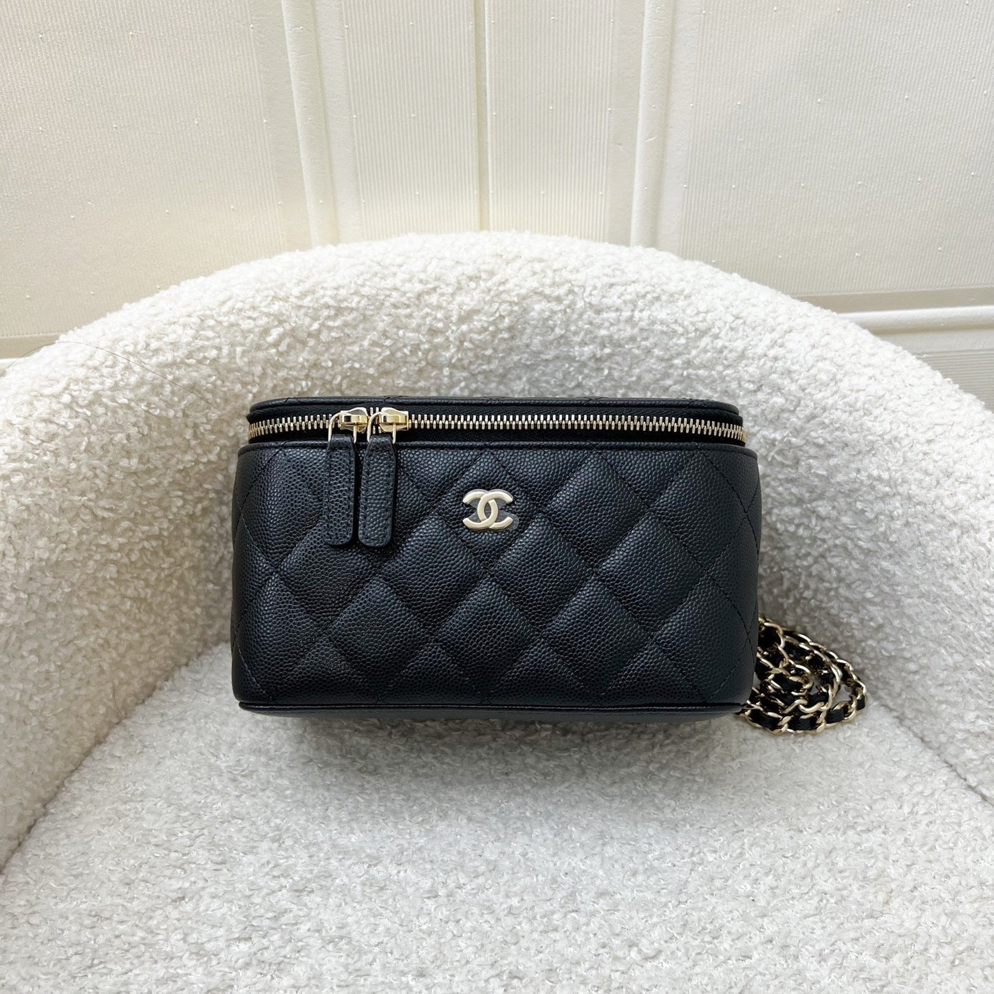 Chanel Classic Small Vanity in Black Caviar and LGHW