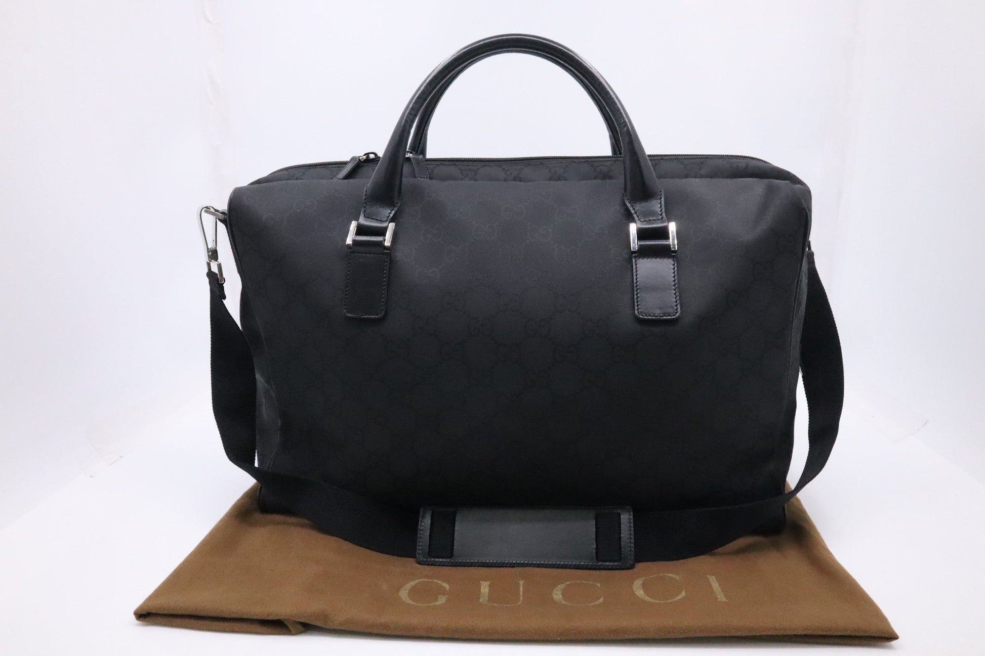 Gucci Duffle GG Canvas Black Travel Bag
