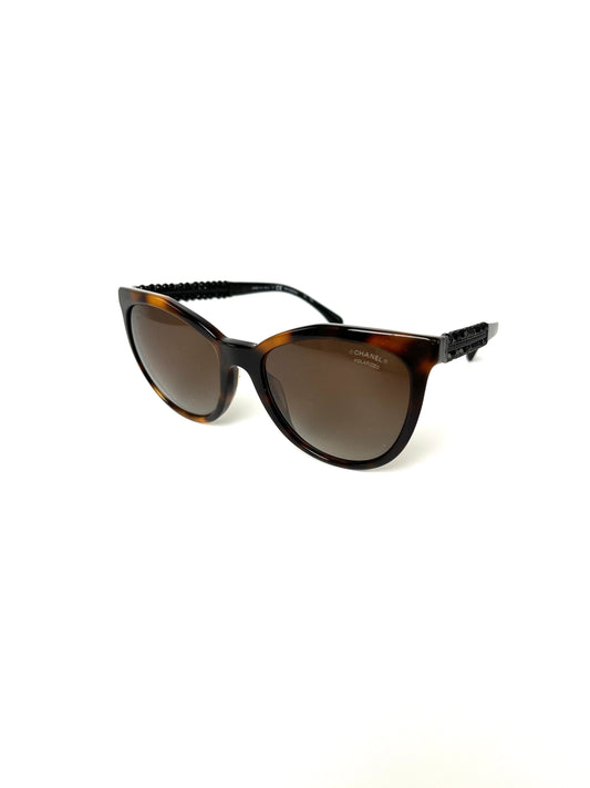 Chanel 5376-B-A Butterfly Bijoux Brown Black Beaded Sunglasses