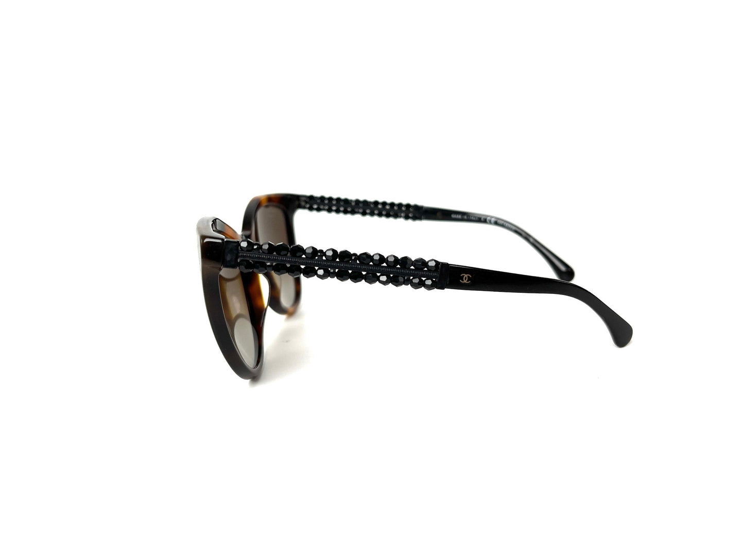 Chanel 5376-B-A Butterfly Bijoux Brown Black Beaded Sunglasses