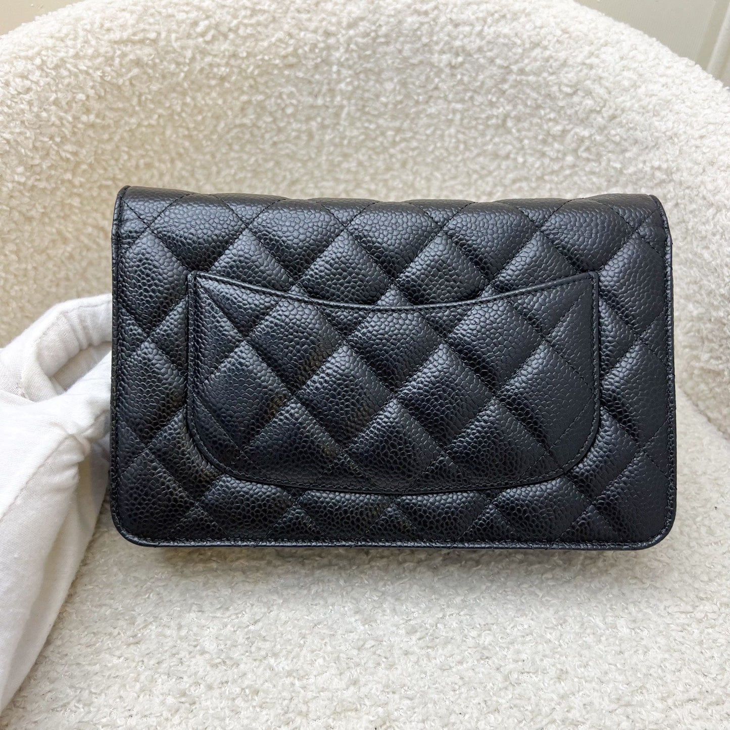 Classic Wallet on Chain WOC in Black Caviar and GHW Bag Refined