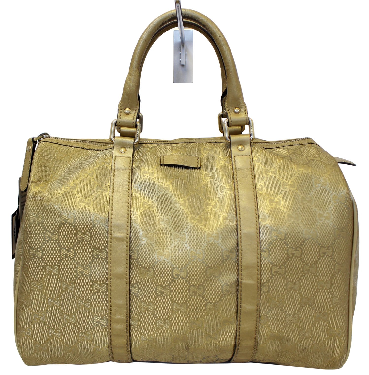 Gucci Crystal Joy Boston Bag Monogram Gold Travel Bag