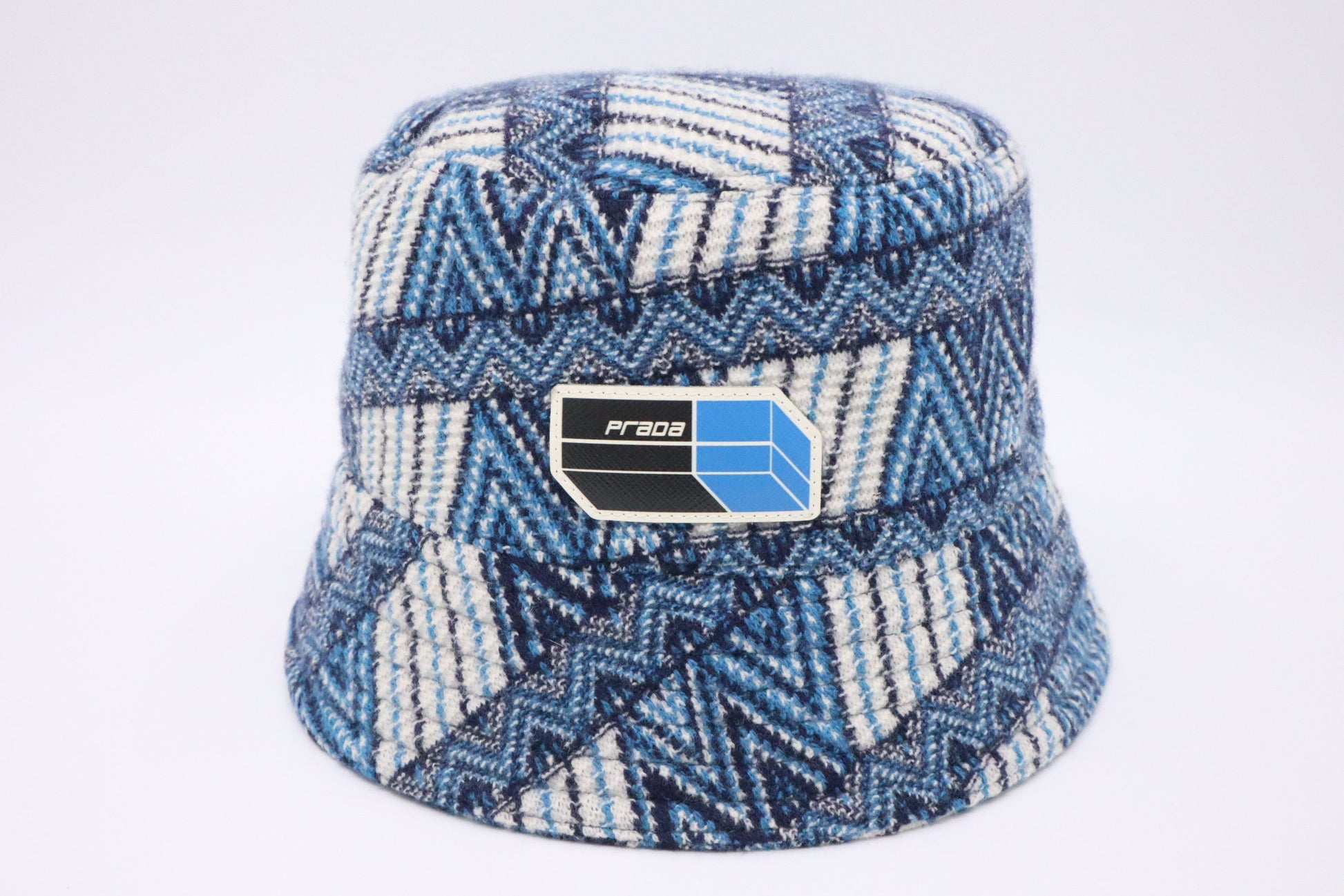 Prada Hat In Wool & Cashmere Handbag Blue Bucket Bucket Bag