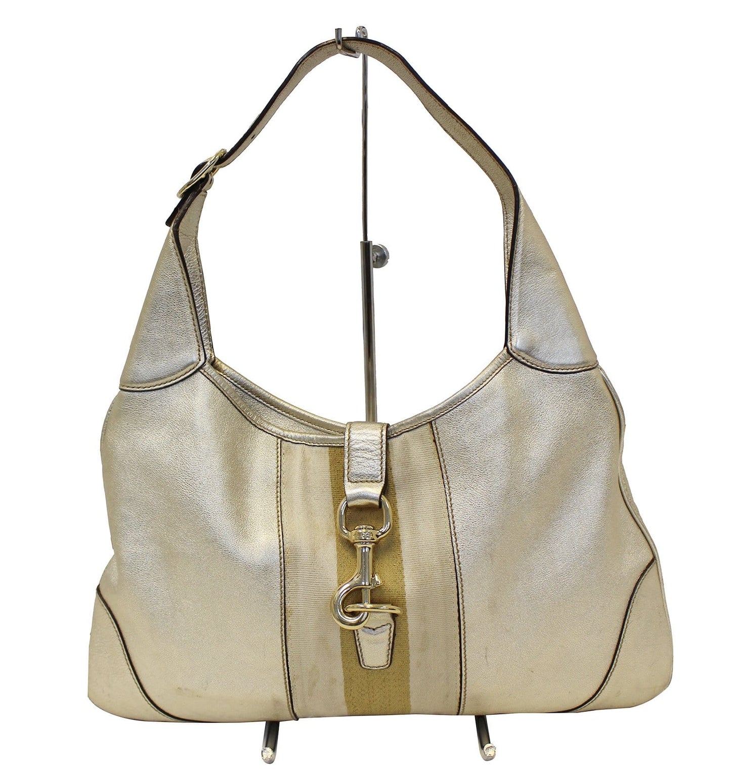 Gucci Web Jackie Bouvier Hobo Bag Last Call Leather Medium Travel Bag