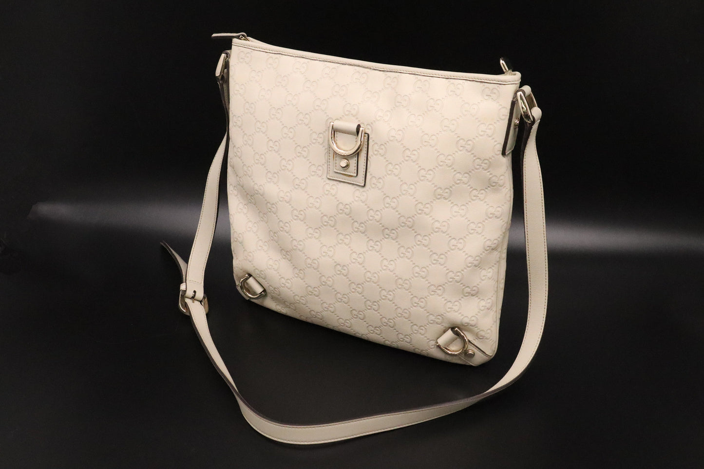 Gucci Guccissima Leather White Crossbody Bag