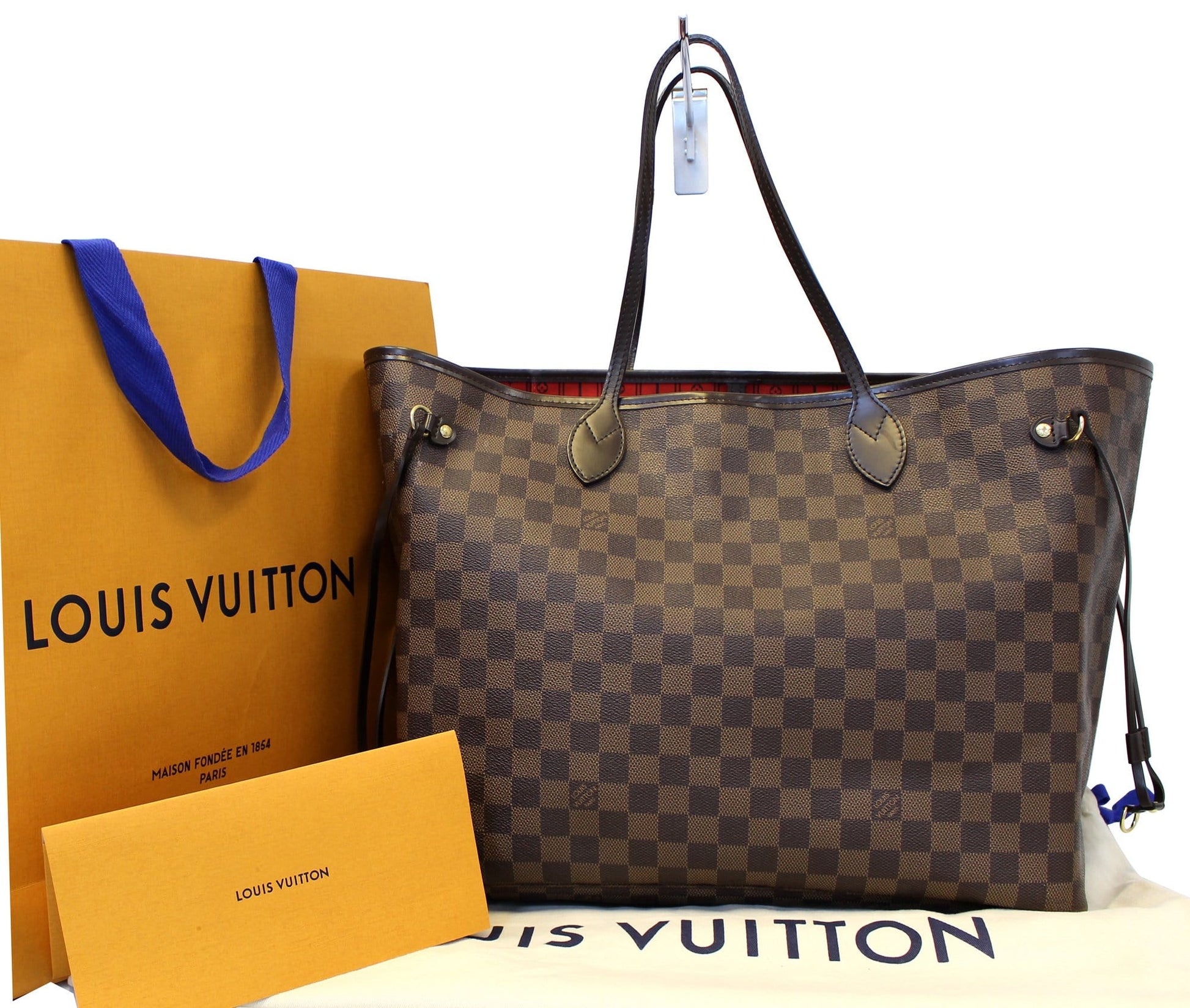 Louis Damier Ebene Neverfull Gm Tote Bag Brown Shoulder Bag