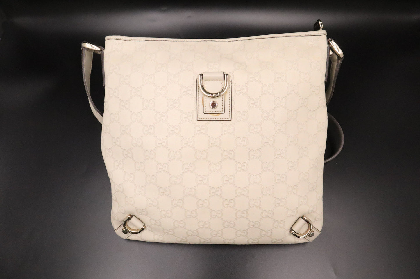 Gucci Guccissima Leather White Crossbody Bag