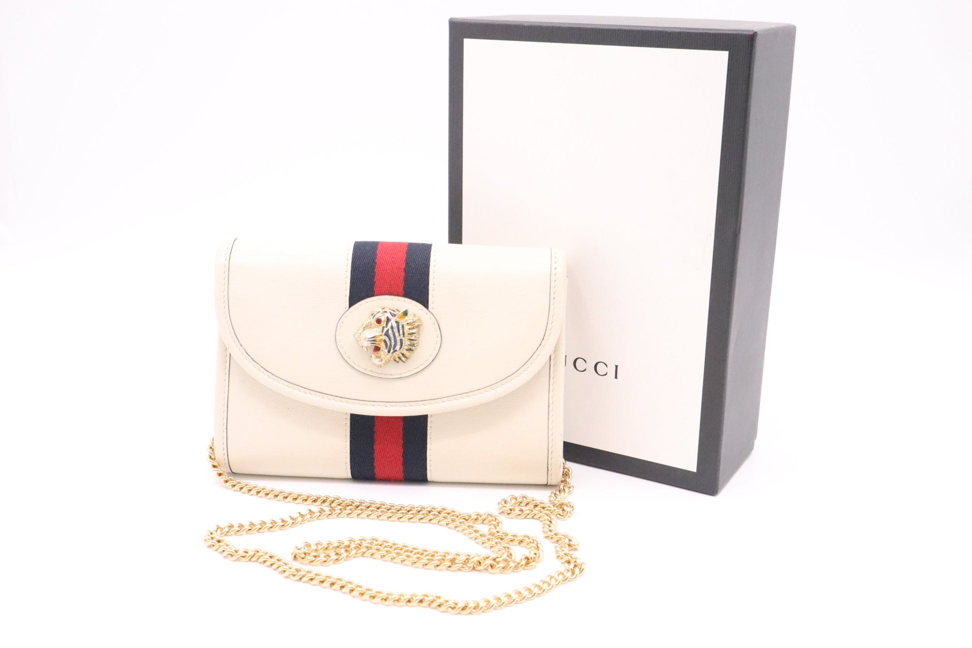Gucci Rajah Leather White Mini Crossbody Bag