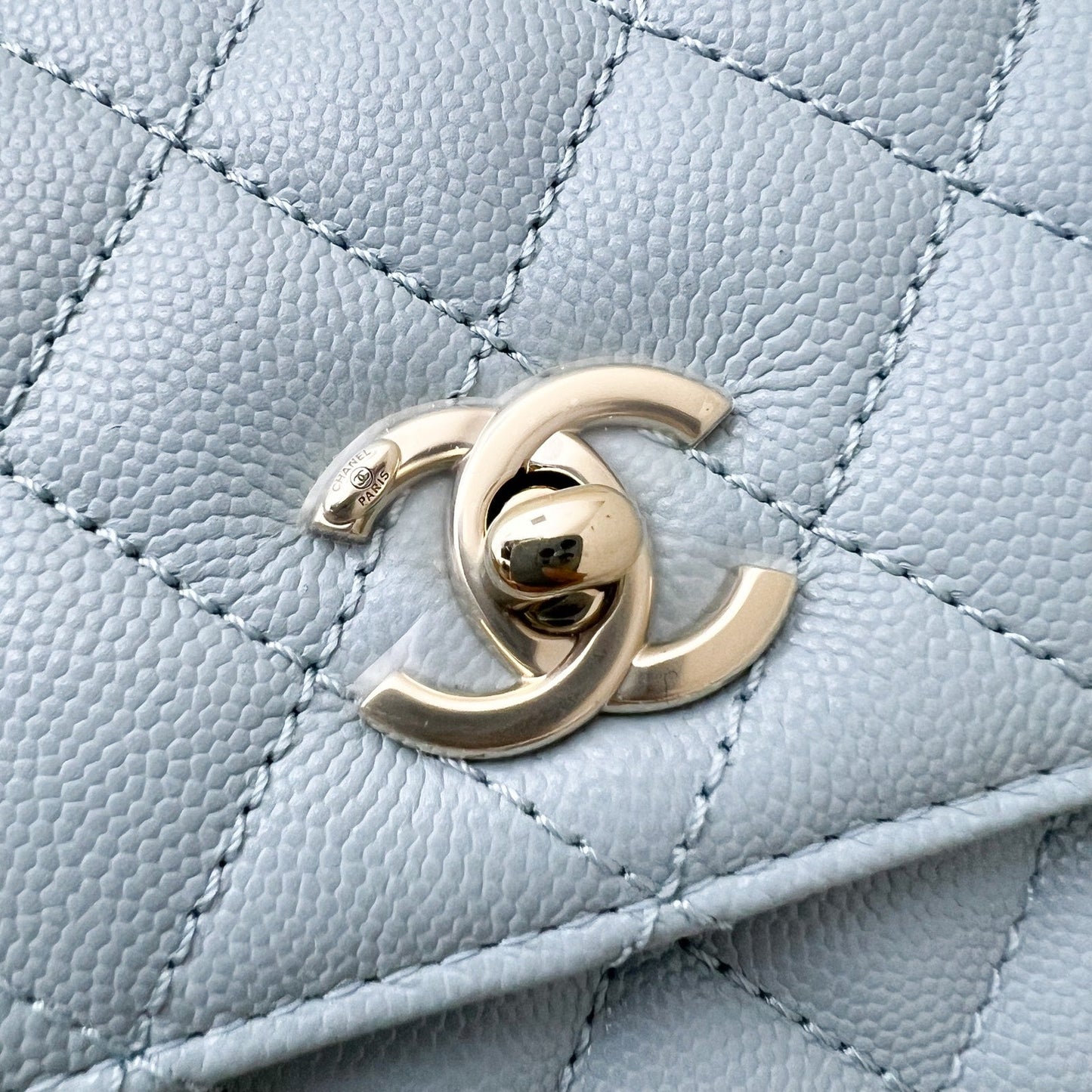 Chanel Small () Coco Handle in Robin Egg Blue Caviar and LGHW (Model: ) Accessory