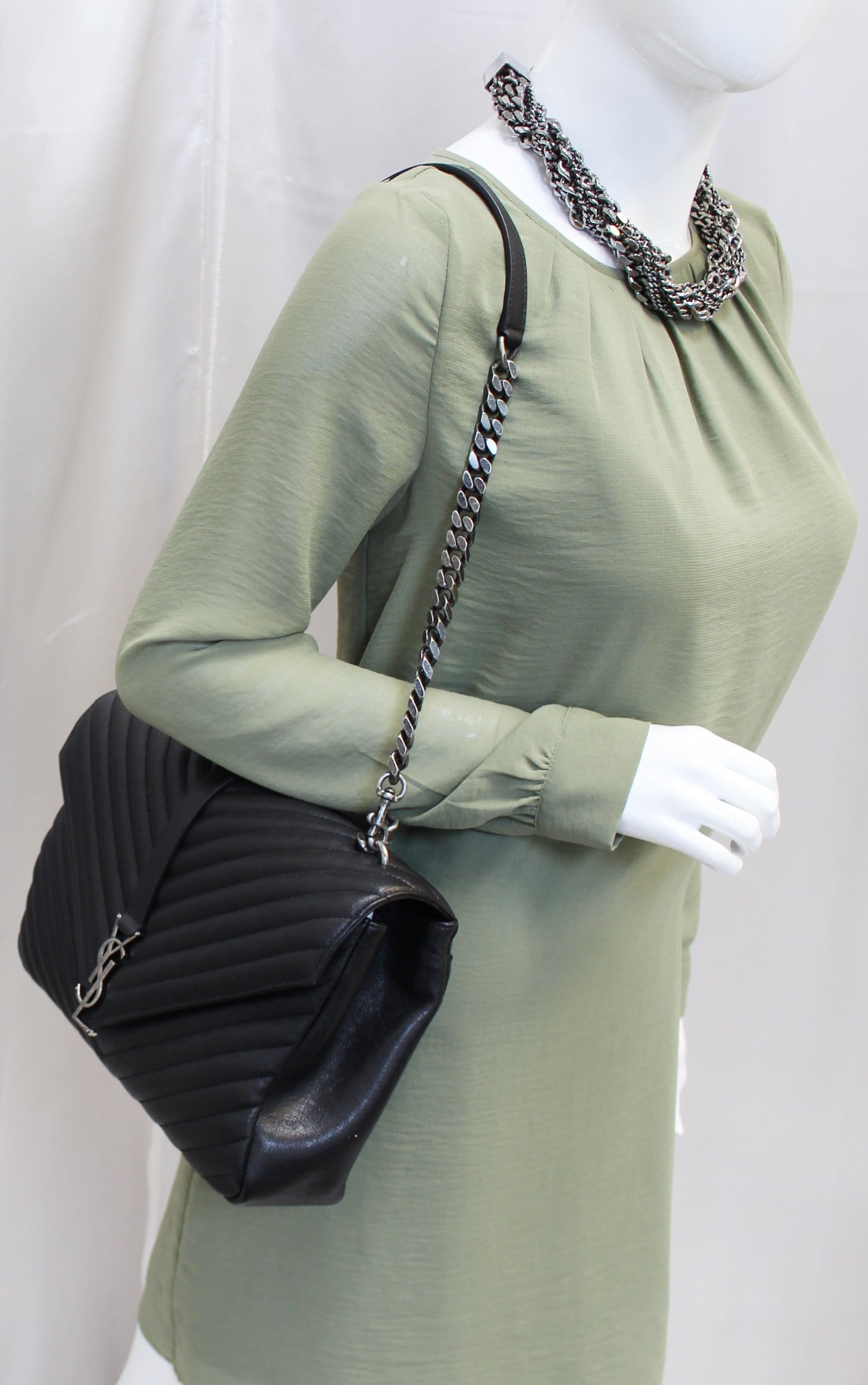 YSL Saint Laurent Yves Envelope Shoulder Bag Monogram Large Chain