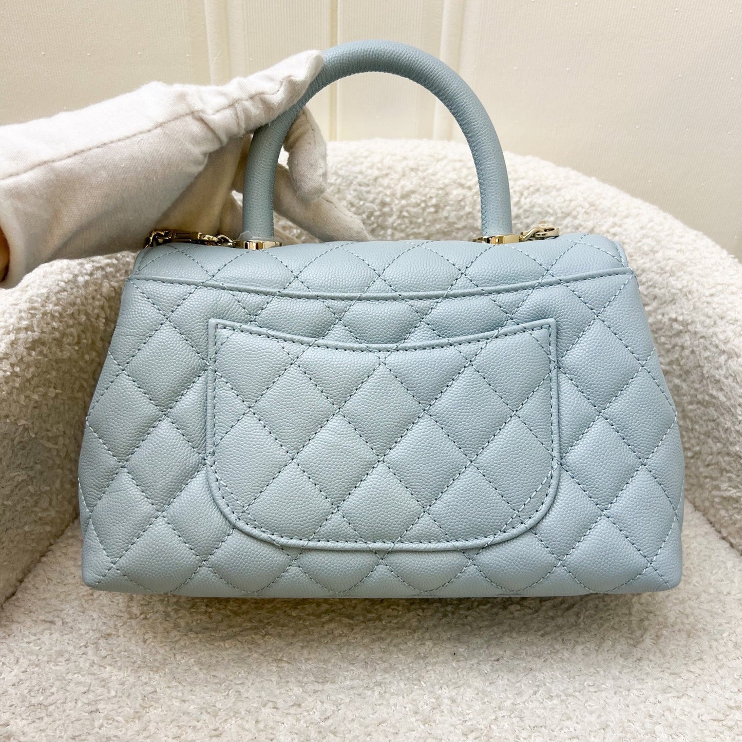 Chanel Small () Coco Handle in Robin Egg Blue Caviar and LGHW (Model: ) Accessory