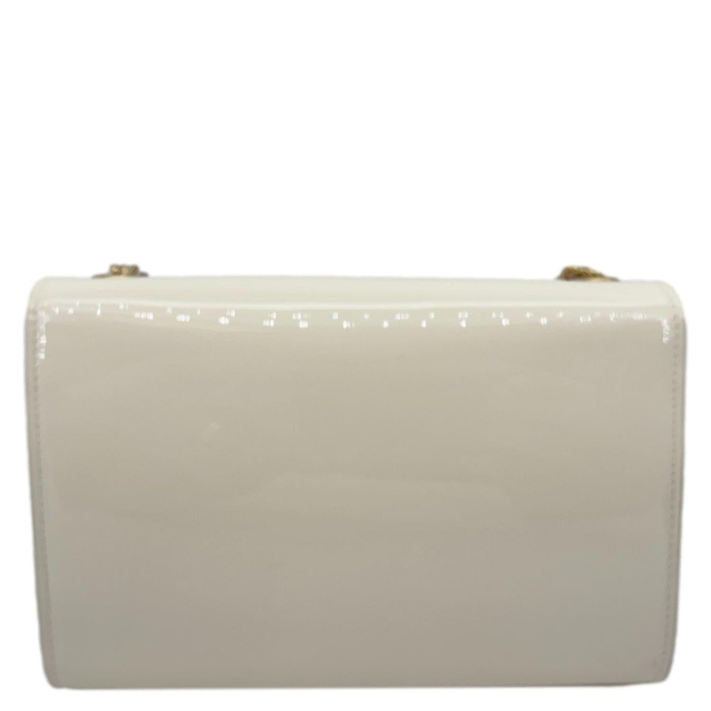 YSL Saint Laurent Yves Kate Crossbody Bag Off Leather Patent White