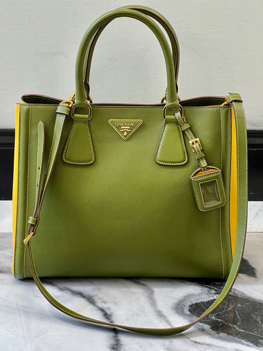 Prada Lux Saffiano Tote Handbag Leather Medium Tote Bag