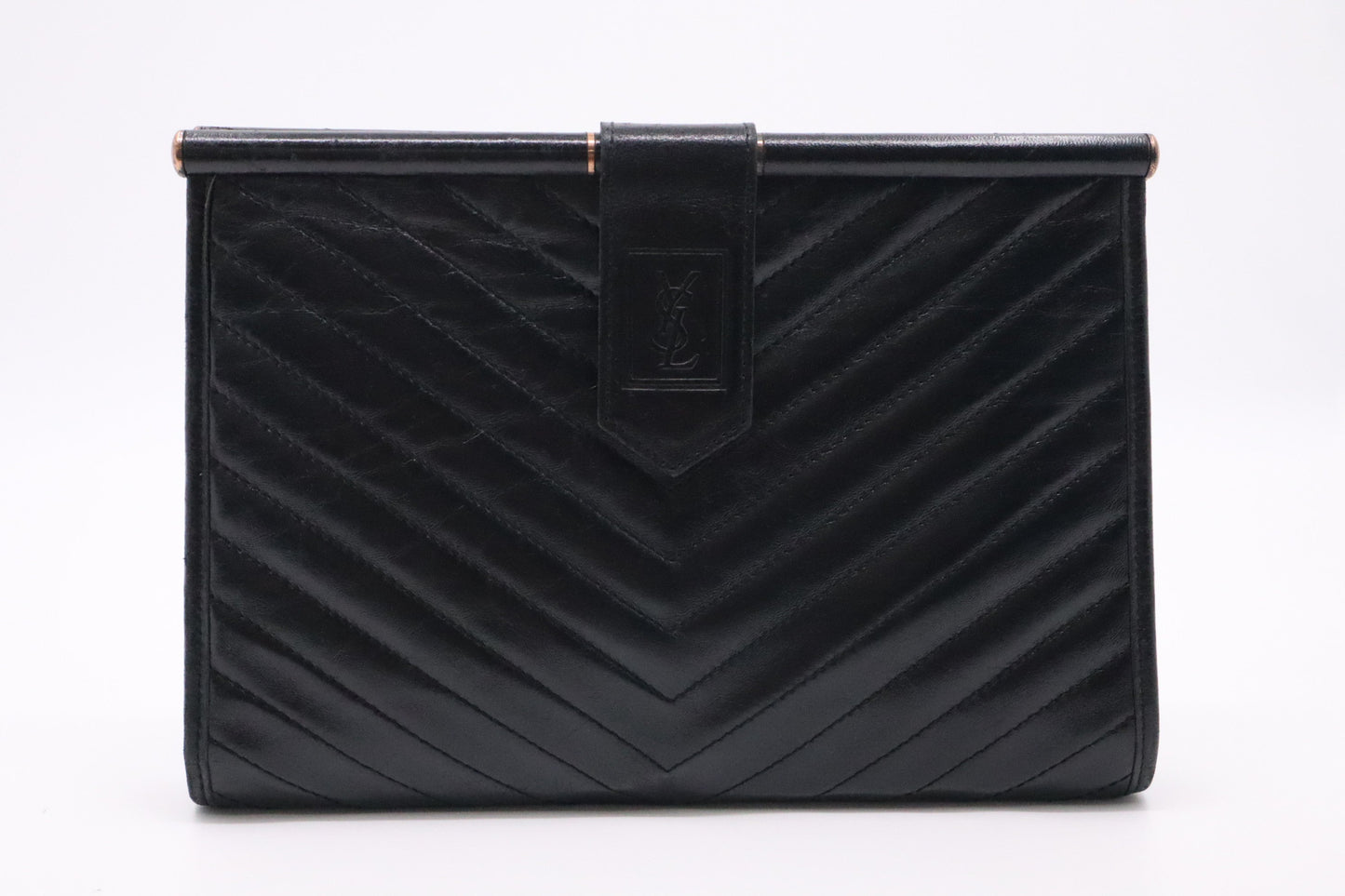 YSL Saint Laurent Clutch In Leather Black Clutch Bag Black Leather 5