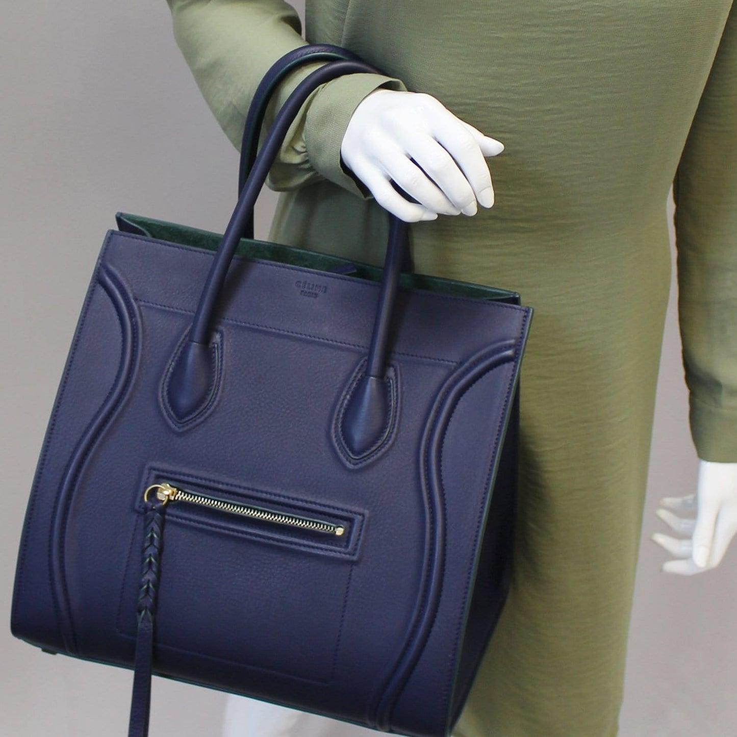 Phantom Luggage Navy Tote Bag Leather Blue