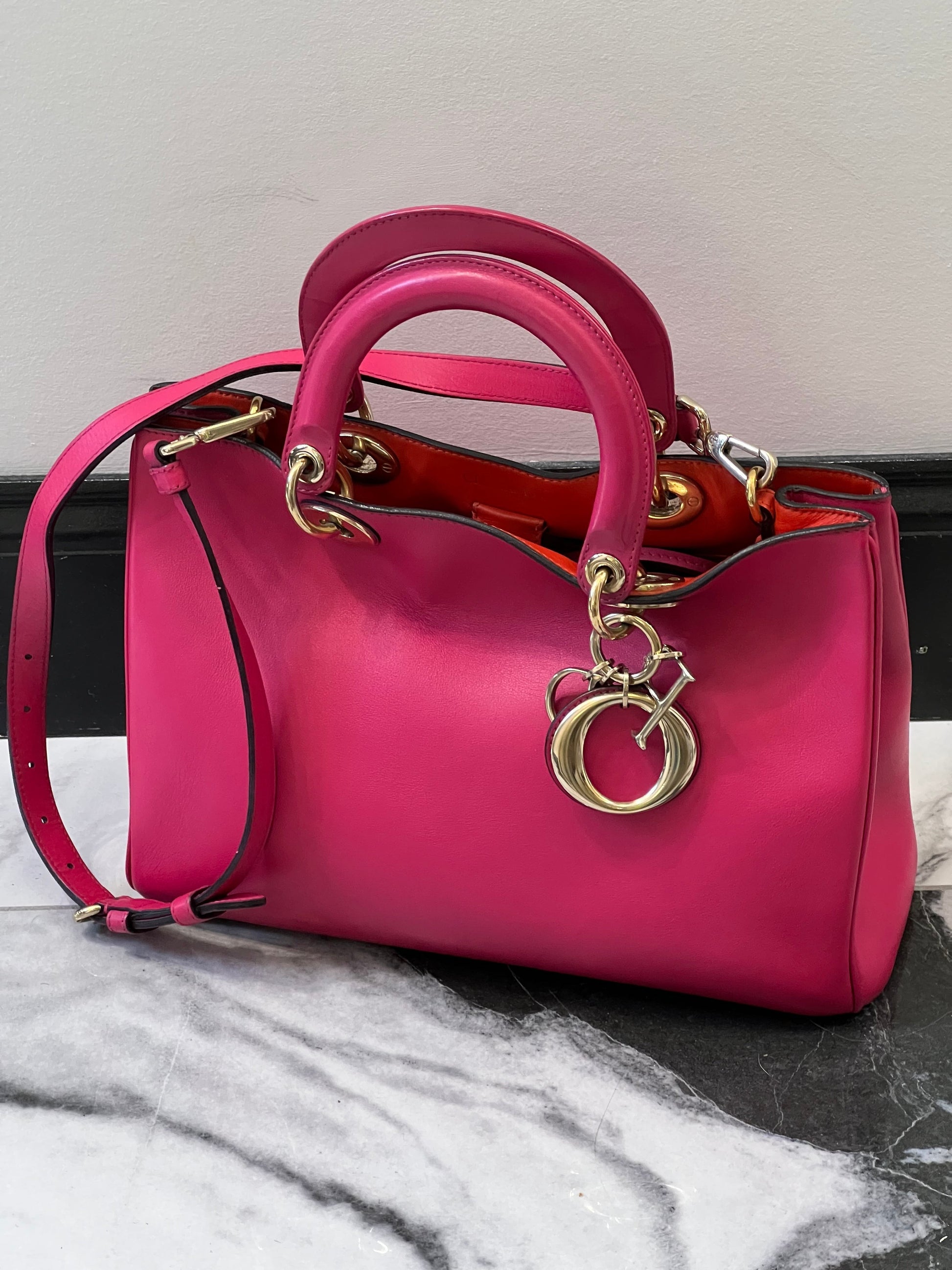Dior Smooth Calfskin issimo Tote Fuchsia Handbag Large Tote Bag
